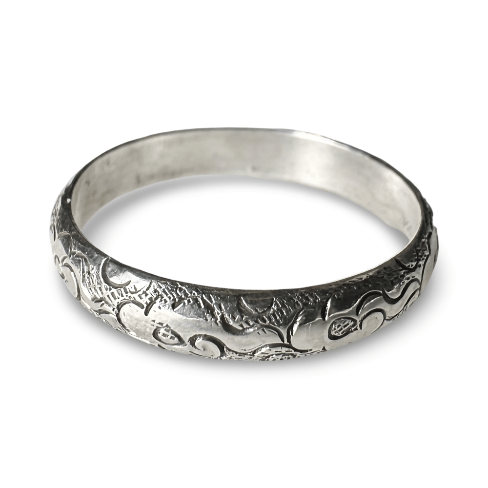 Silberring mit tibetischem Wolkenmotiv - Atelier Tibet