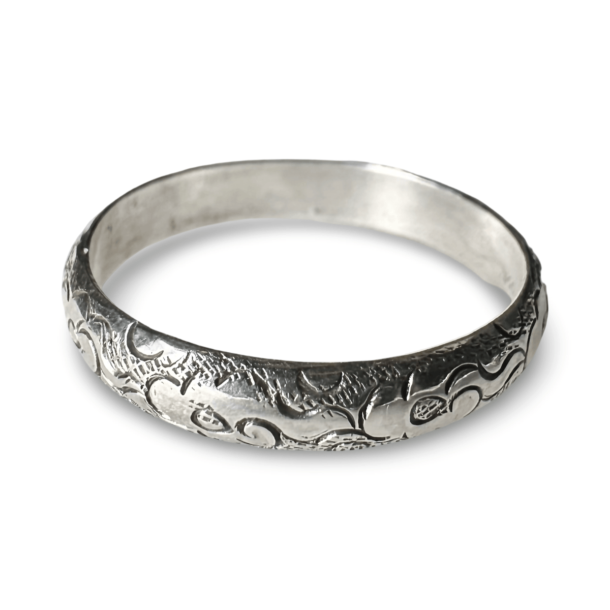 Silberring mit tibetischem Wolkenmotiv - Atelier Tibet