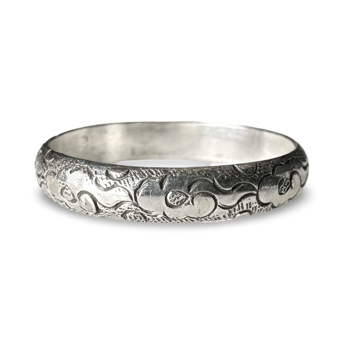 Silberring mit tibetischem Wolkenmotiv - Atelier Tibet
