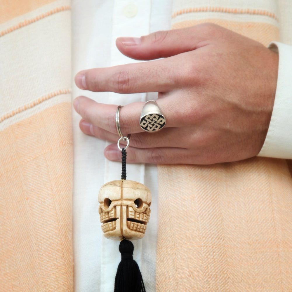 Silberring mit Unendlichem Knoten - Atelier Tibet