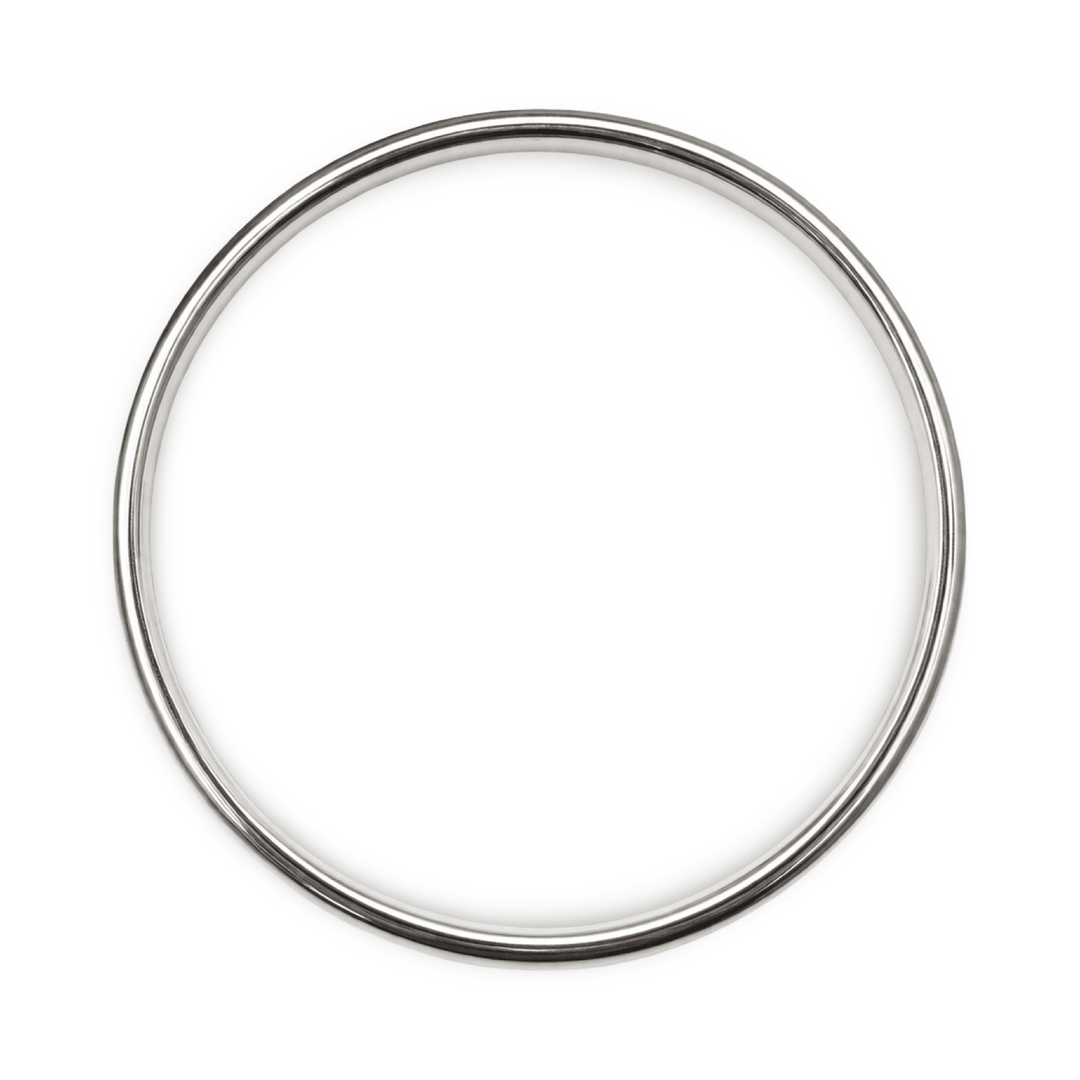 Solider, sanft gewölbter Armreif aus Silber - Atelier Tibet