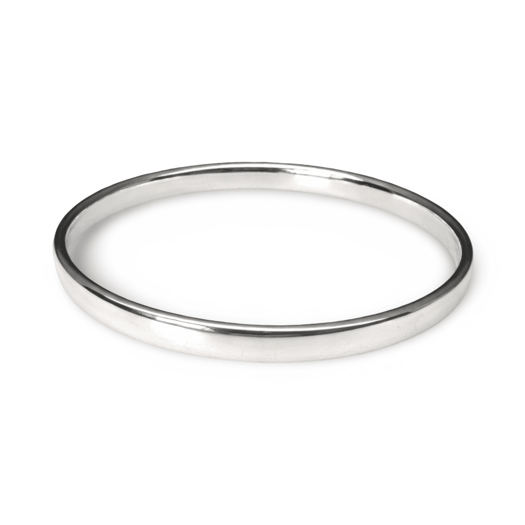 Solider, sanft gewölbter Armreif aus Silber - Atelier Tibet