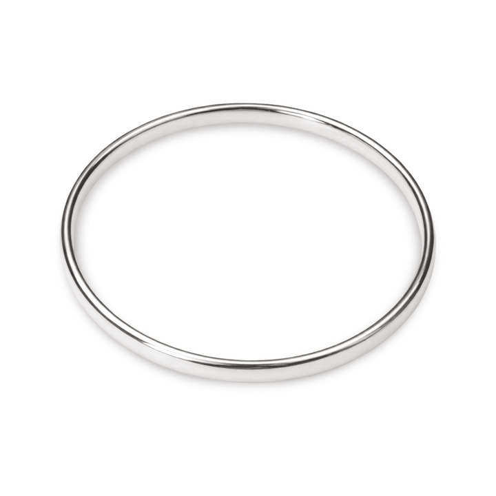 Solider, sanft gewölbter Armreif aus Silber - Atelier Tibet