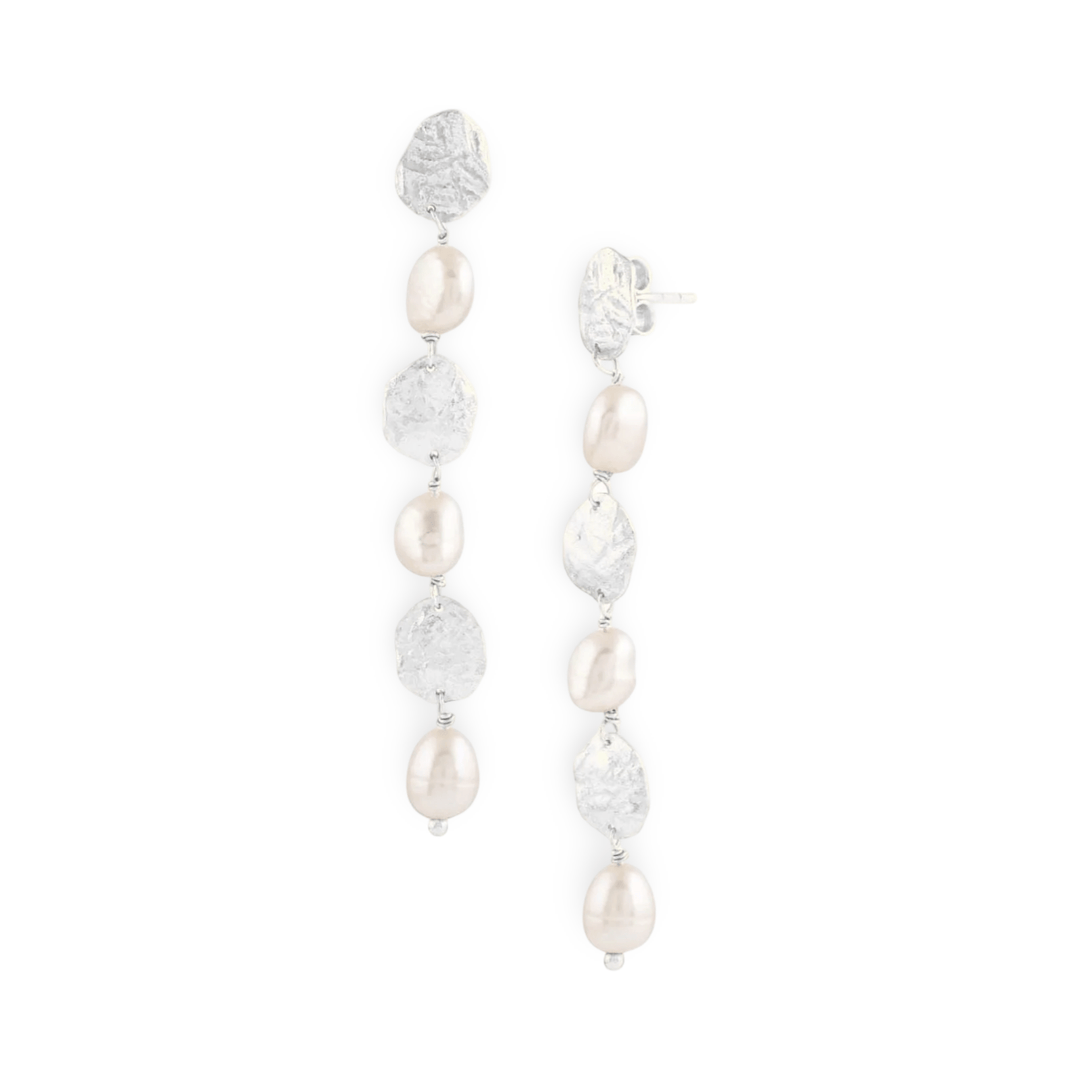 Statement - Ohrringe aus Silber mit Süsswasserperlen - Atelier Tibet