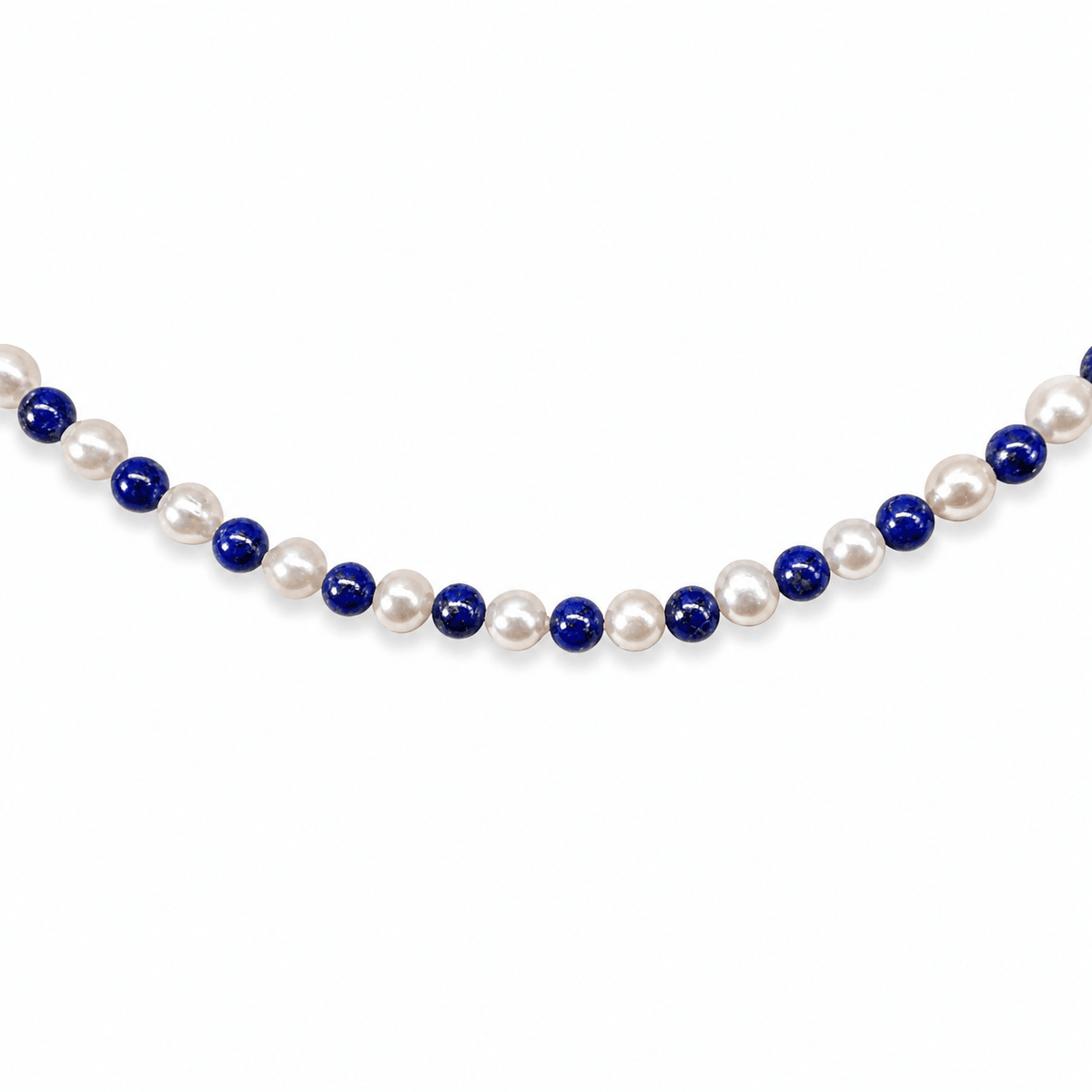 Süsswasserperlen-Kette mit Lapis Lazuli - Atelier Tibet