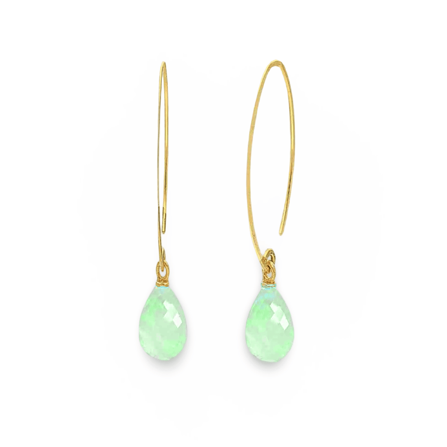 Tautropfen - Ohrringe mit Aquacalcedon - Atelier Tibet