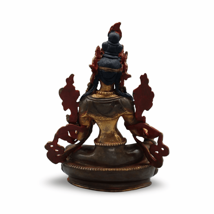 Teilvergoldete Kupferstatue «Grüne Tara» - Atelier Tibet
