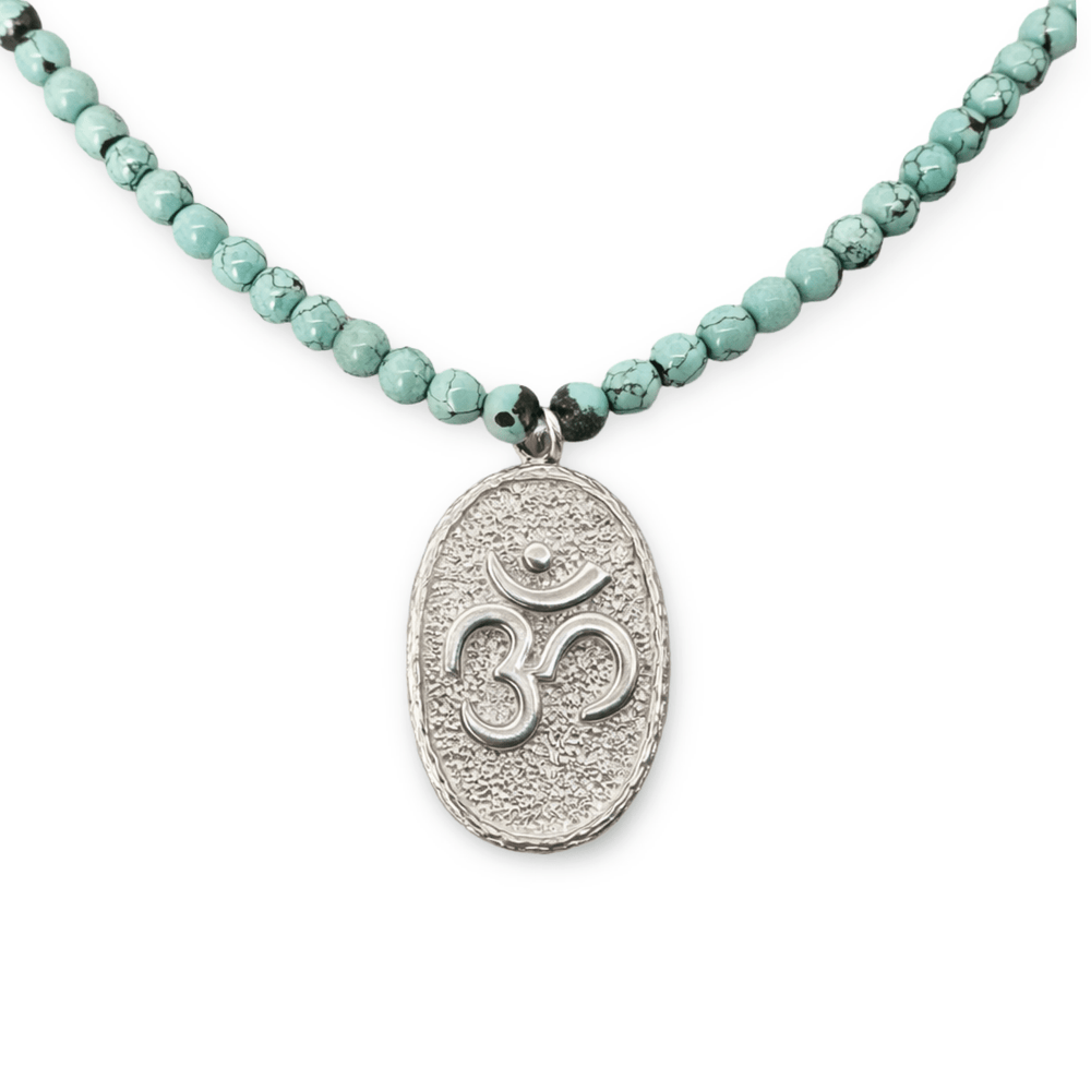 Tibet - Türkis Halskette mit Om ॐ Medallion - Atelier Tibet