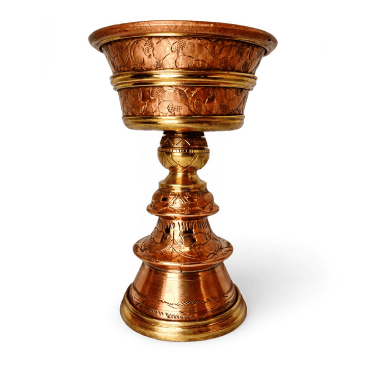 Tibetische Butterlampe «Dipa» aus Kupfer und Messing - Atelier Tibet