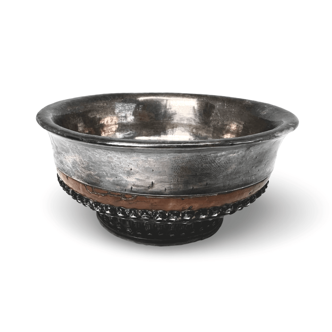 Tibetische Butterteeschale – Silber und Holz - Atelier Tibet