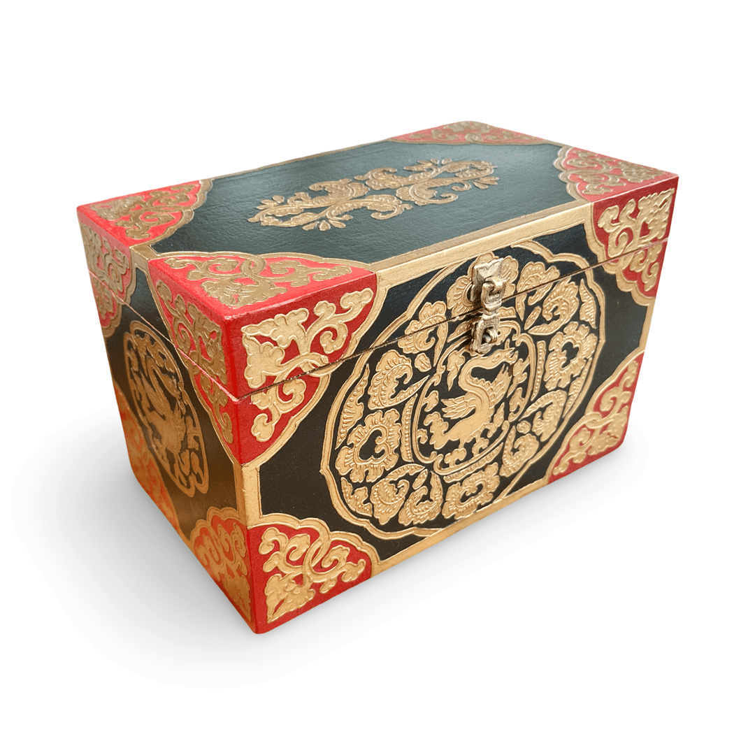 Tibetische Drachen - Holzschatulle - Atelier Tibet