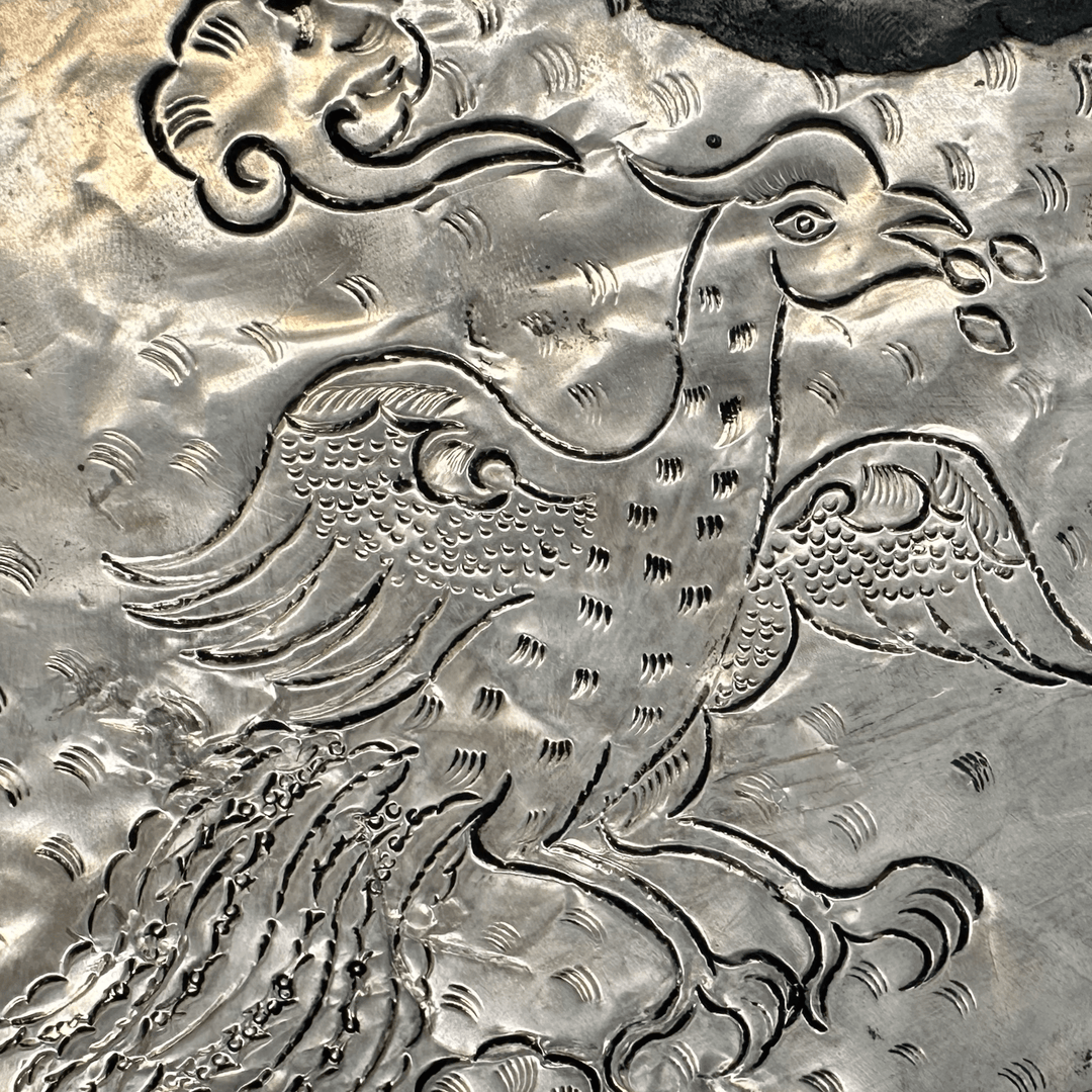 Tibetische Dungkar – Silbermontierung mit Türkis und Koralle - Atelier Tibet