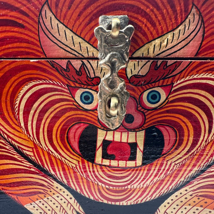Tibetische Tiger-Holzschatulle - Atelier Tibet