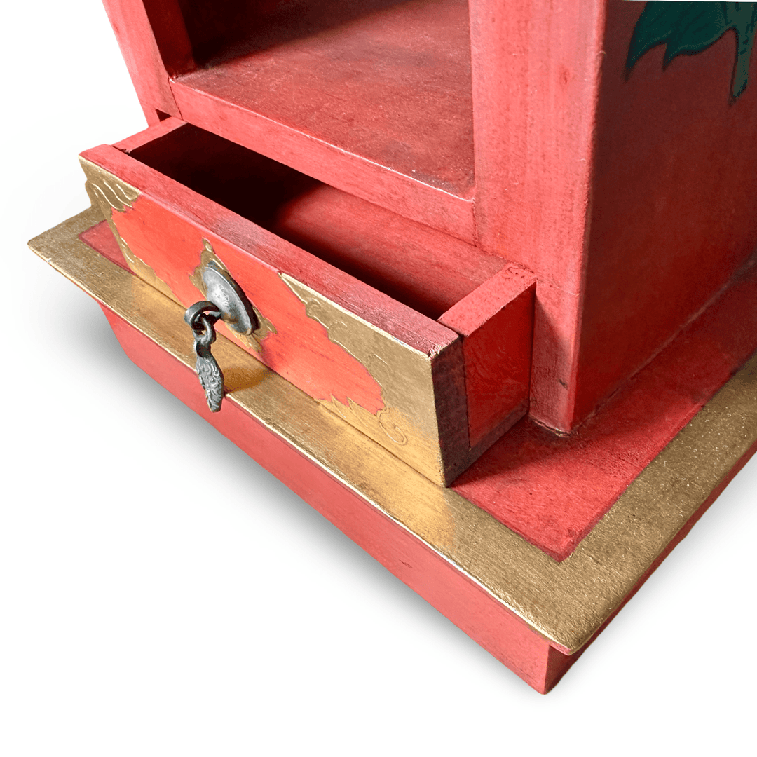 Tibetischer Schrein mit Dharmarad und Hirschen - Atelier Tibet