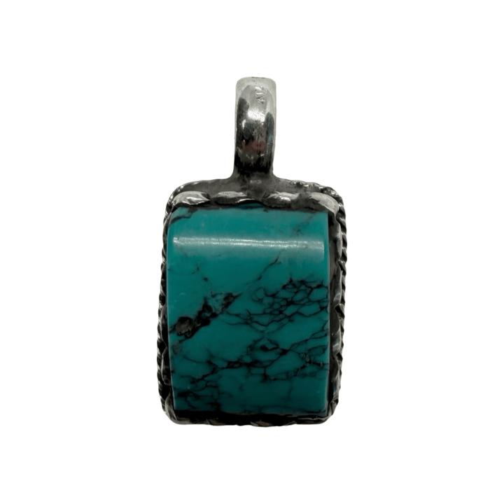 Tibetischer Silber-Anhänger mit grossem Türkis - Atelier Tibet