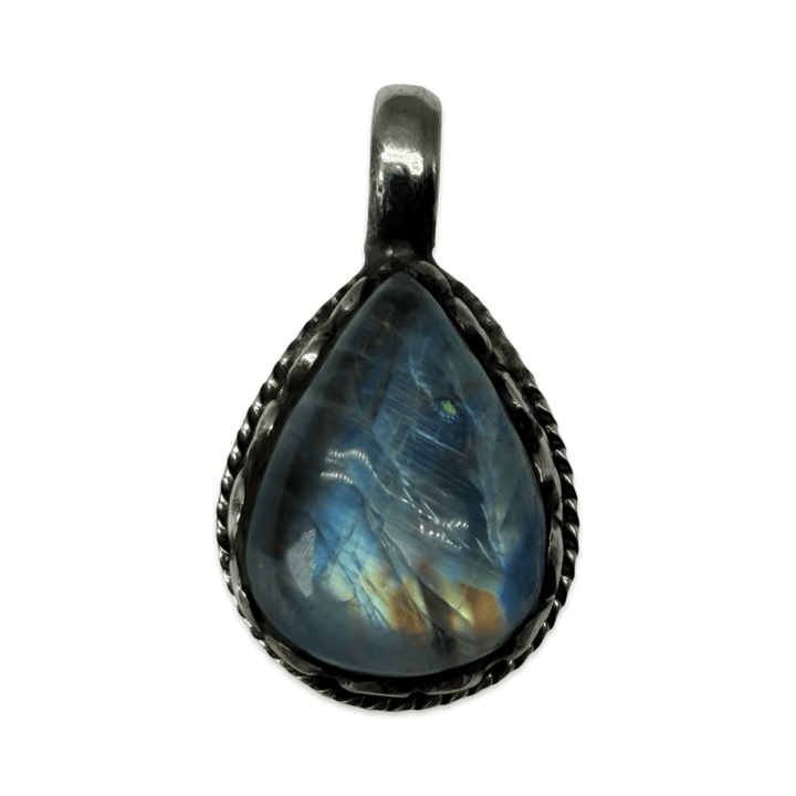 Tibetischer Silber-Anhänger mit Mondstein - Atelier Tibet