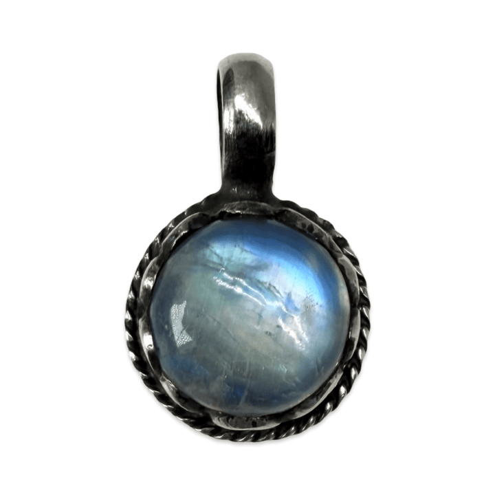 Tibetischer Silber-Anhänger mit Mondstein - Atelier Tibet
