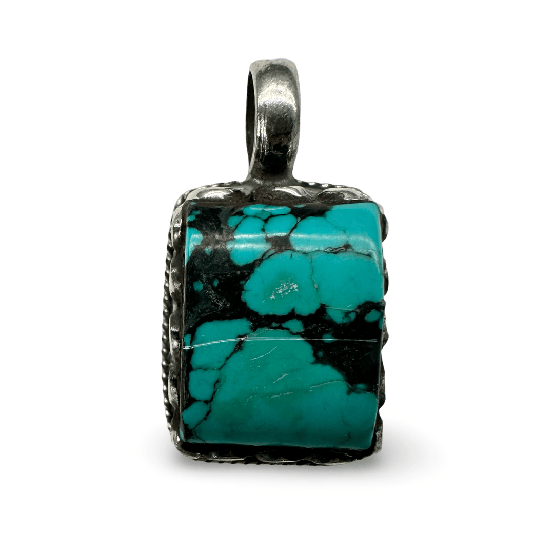 Tibetischer Silber - Anhänger mit grossem Türkis - Atelier Tibet