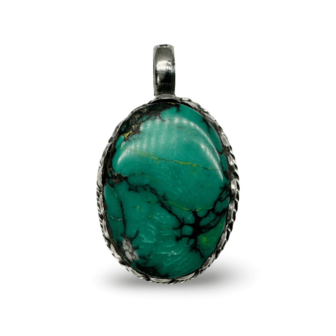 Tibetischer Silber - Anhänger mit grossem Türkis - Atelier Tibet