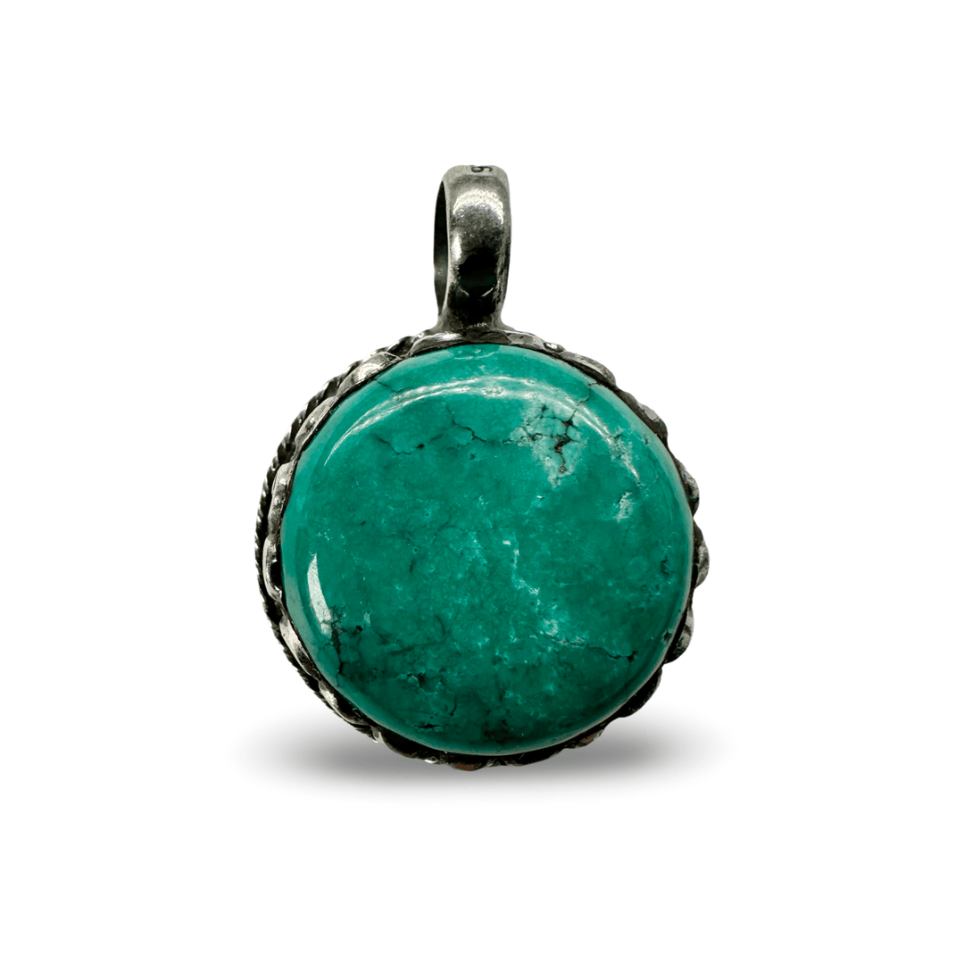 Tibetischer Silber - Anhänger mit grossem Türkis - Atelier Tibet