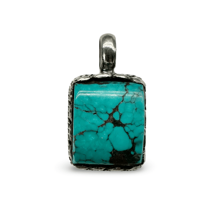 Tibetischer Silber - Anhänger mit grossem Türkis - Atelier Tibet