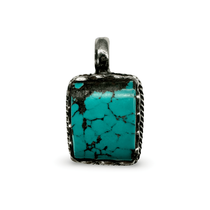 Tibetischer Silber - Anhänger mit grossem Türkis - Atelier Tibet