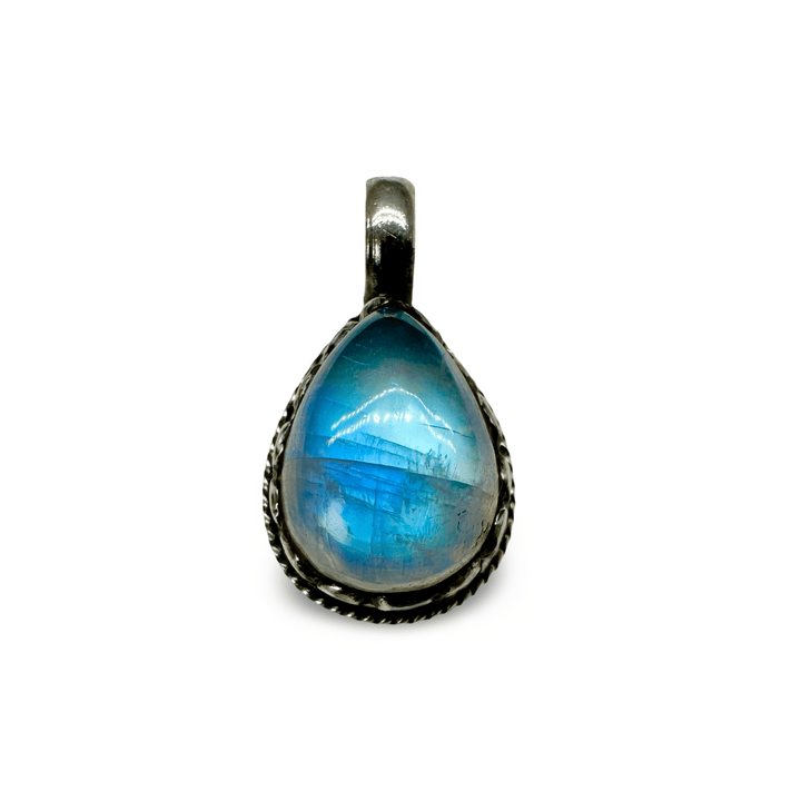 Tibetischer Silber - Anhänger mit Mondstein - Atelier Tibet