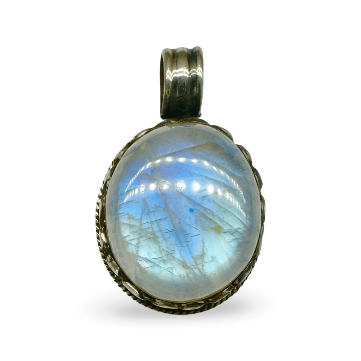 Tibetischer Silber - Anhänger mit Mondstein - Atelier Tibet