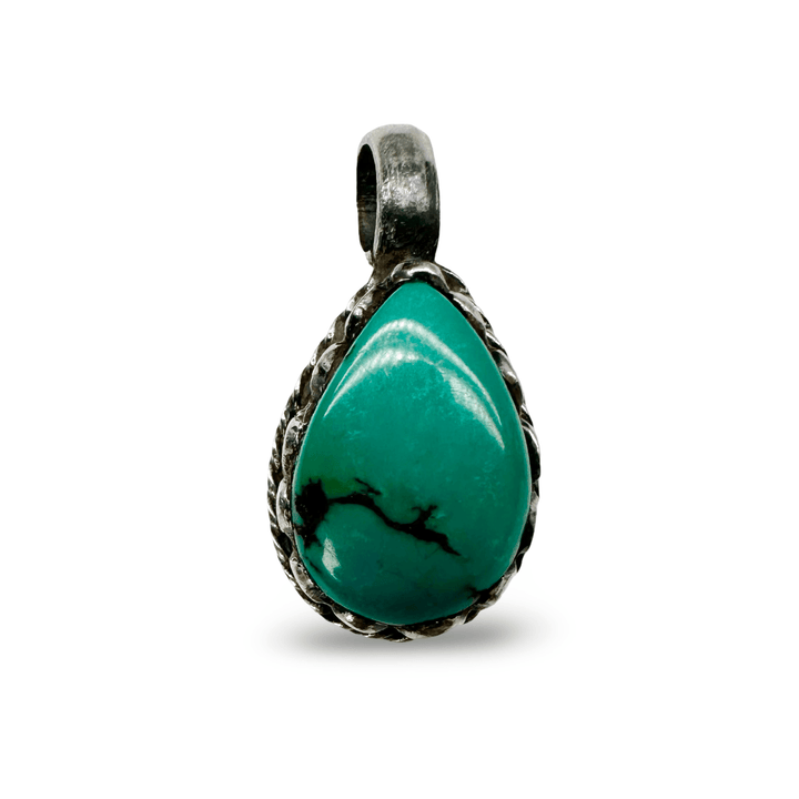 Tibetischer Silber - Anhänger mit Türkis - Atelier Tibet