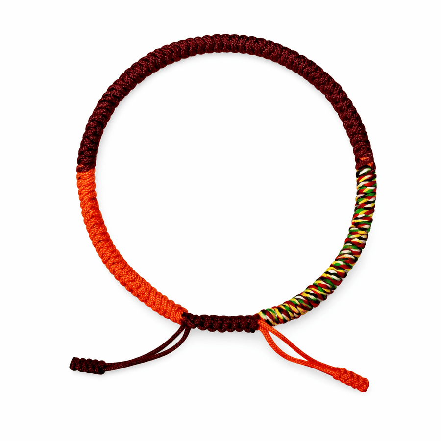 Tibetisches Glücks - Armband in Orange - /Purpurtönen und tibetischen Farben - Atelier Tibet