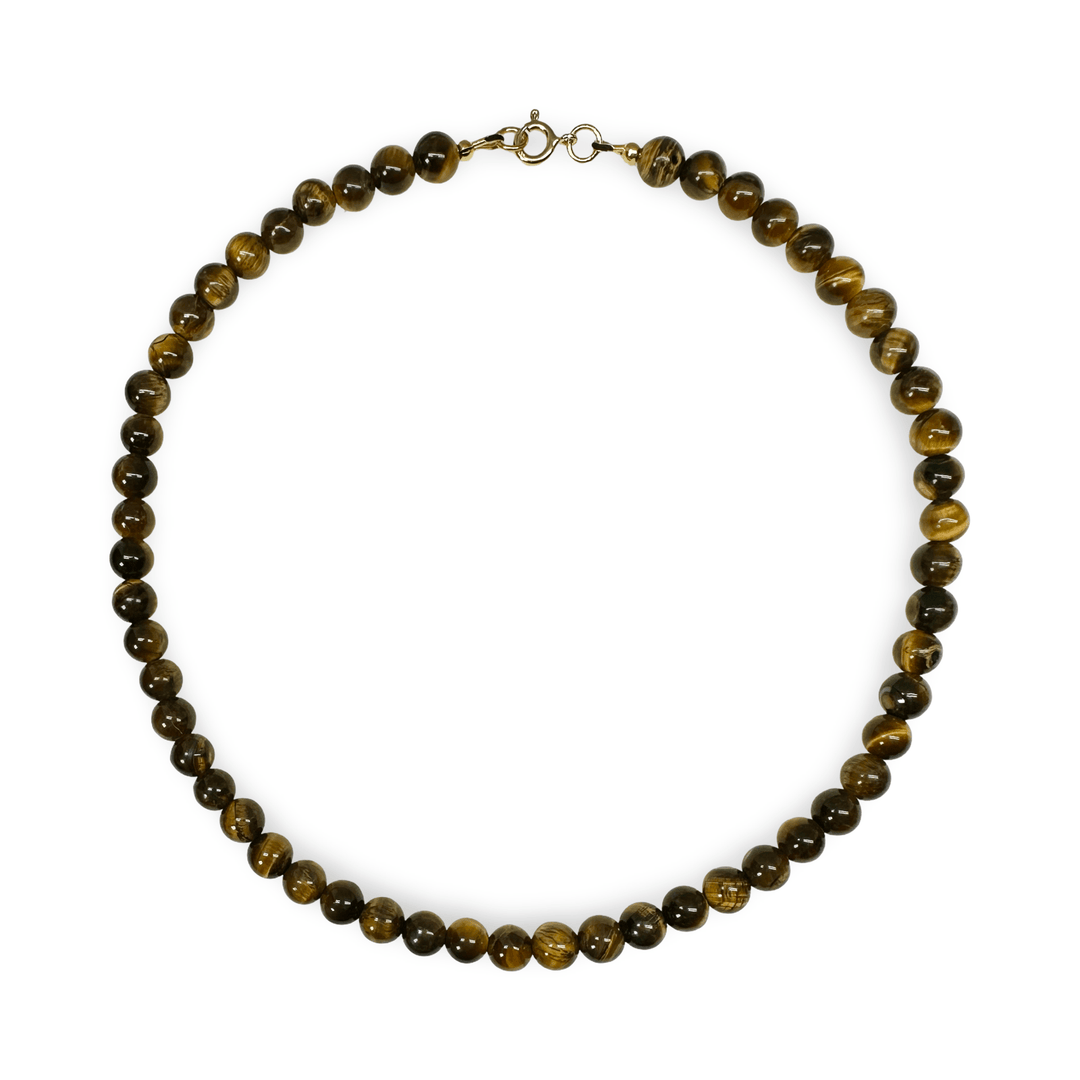 Tigerauge - Kette mit vergoldetem Verschluss - Atelier Tibet