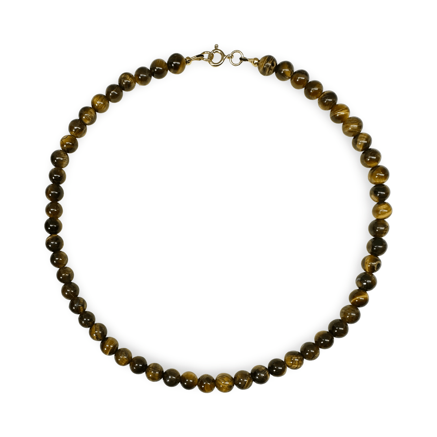 Tigerauge - Kette mit vergoldetem Verschluss - Atelier Tibet