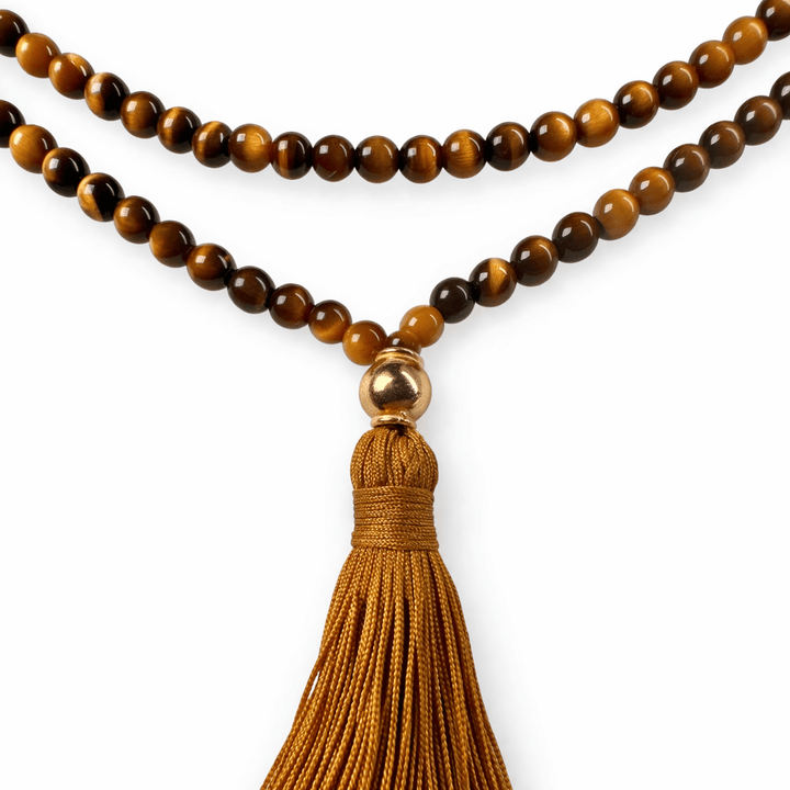 Tigerauge - Mala mit Quaste - Atelier Tibet