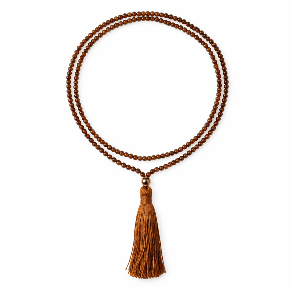 Tigerauge - Mala mit Quaste - Atelier Tibet
