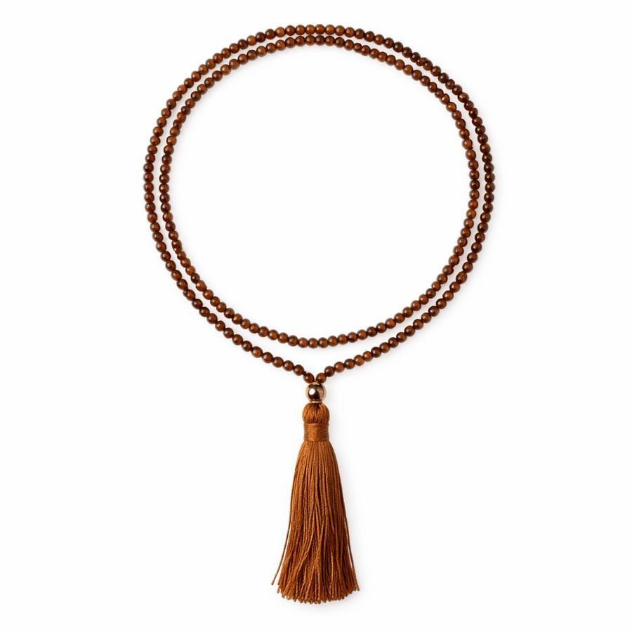 Tigerauge - Mala mit Quaste - Atelier Tibet