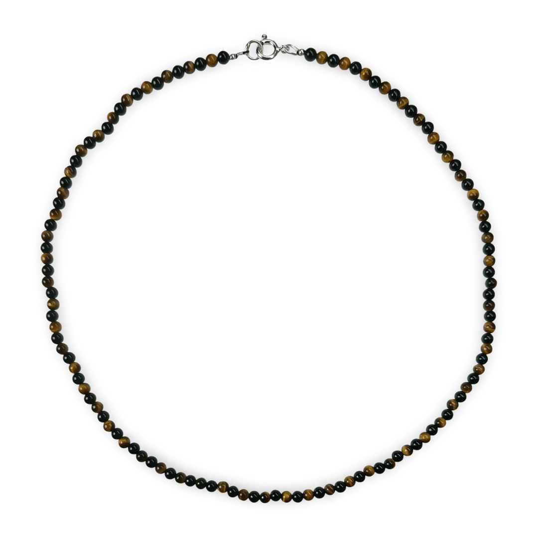 Tigerauge - und Onyx - Halskette - Atelier Tibet