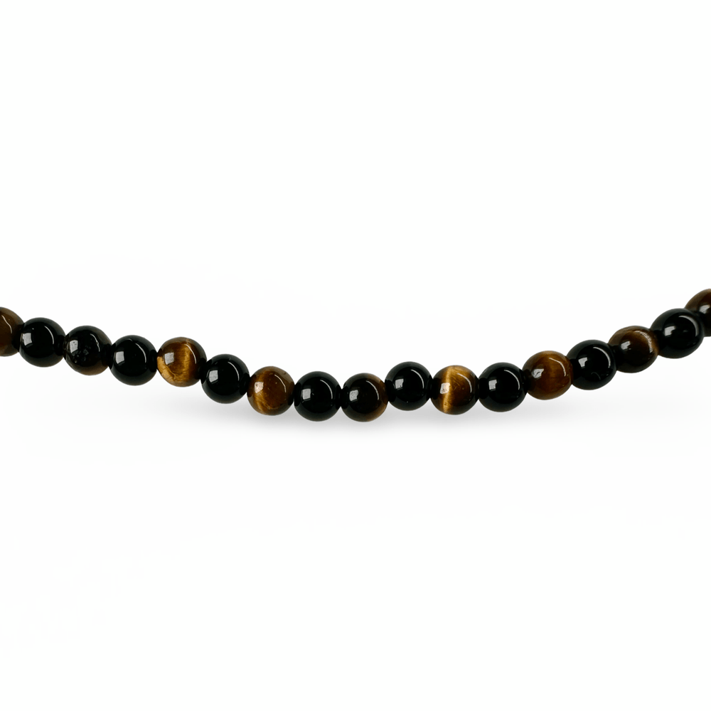Tigerauge - und Onyx - Halskette - Atelier Tibet