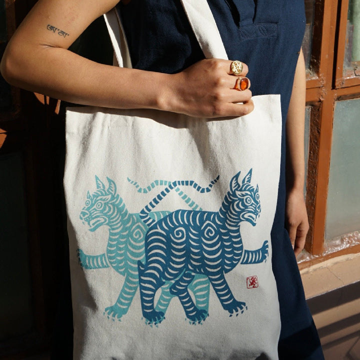 Tote Bag – Doppelter Tiger · Studio Losel - Atelier Tibet