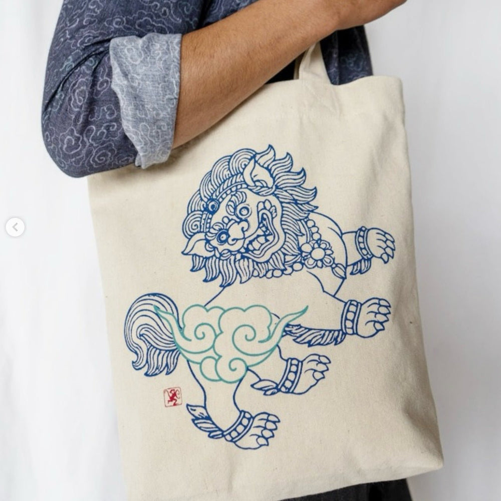 Tote Bag – Schneelöwe · Studio Losel - Atelier Tibet
