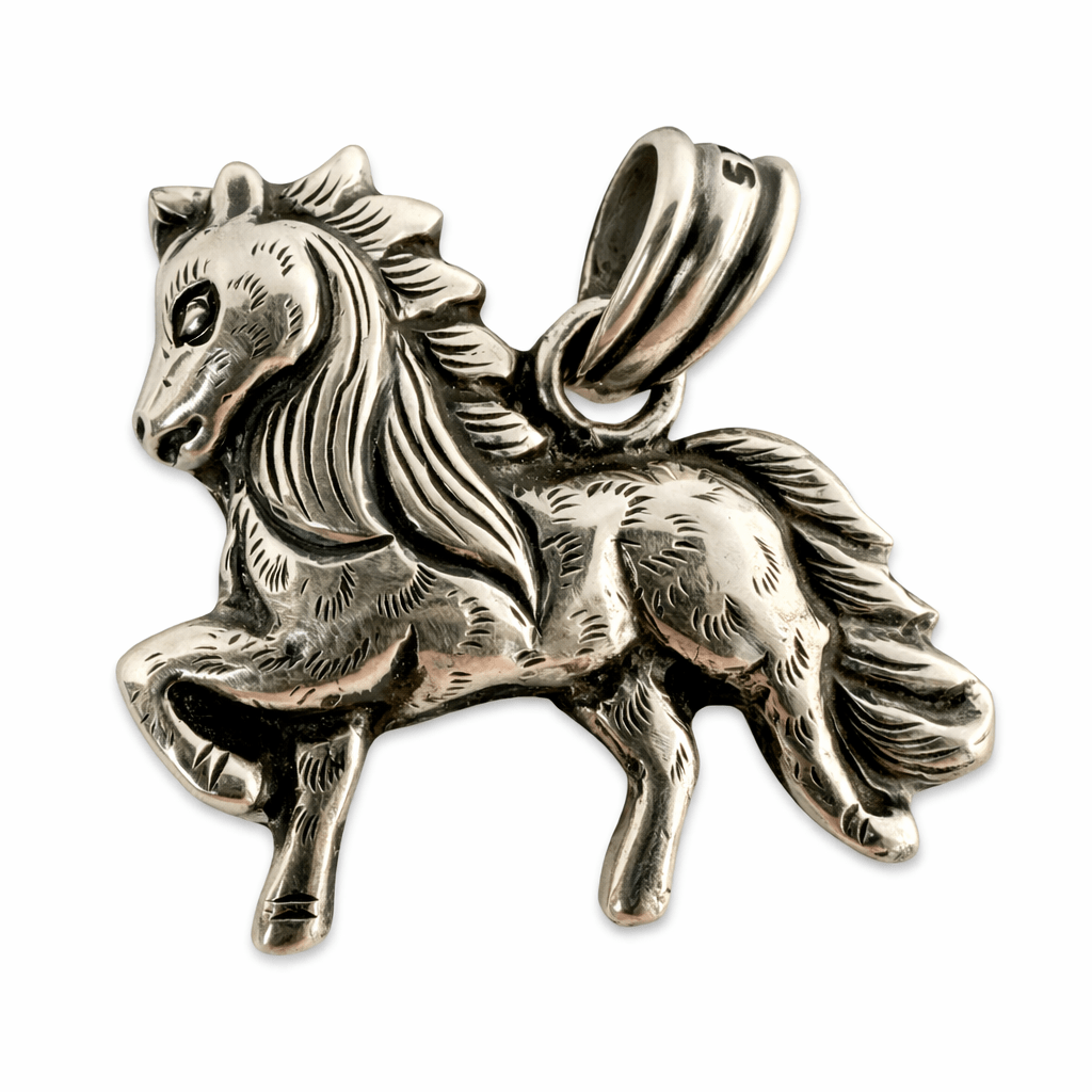 Trabendes Pferd - Silber - Anhänger aus dem Himalaya - Atelier Tibet
