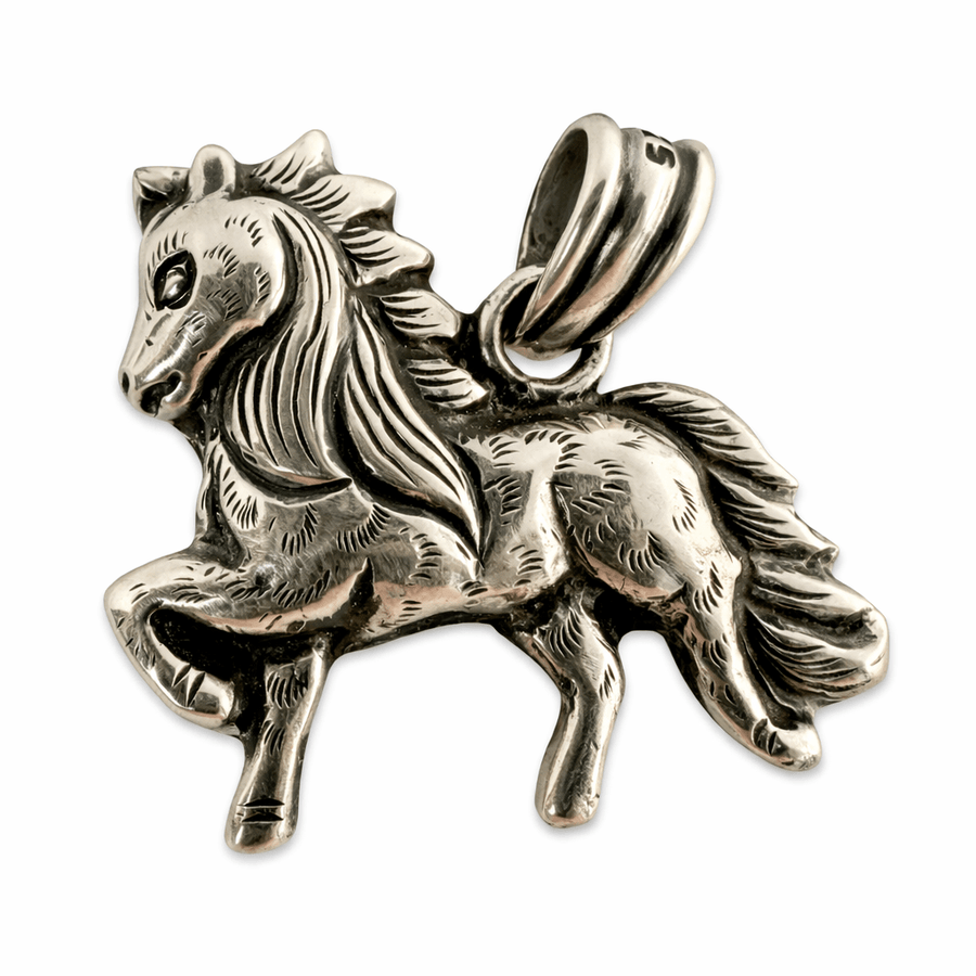 Trabendes Pferd - Silber - Anhänger aus dem Himalaya - Atelier Tibet
