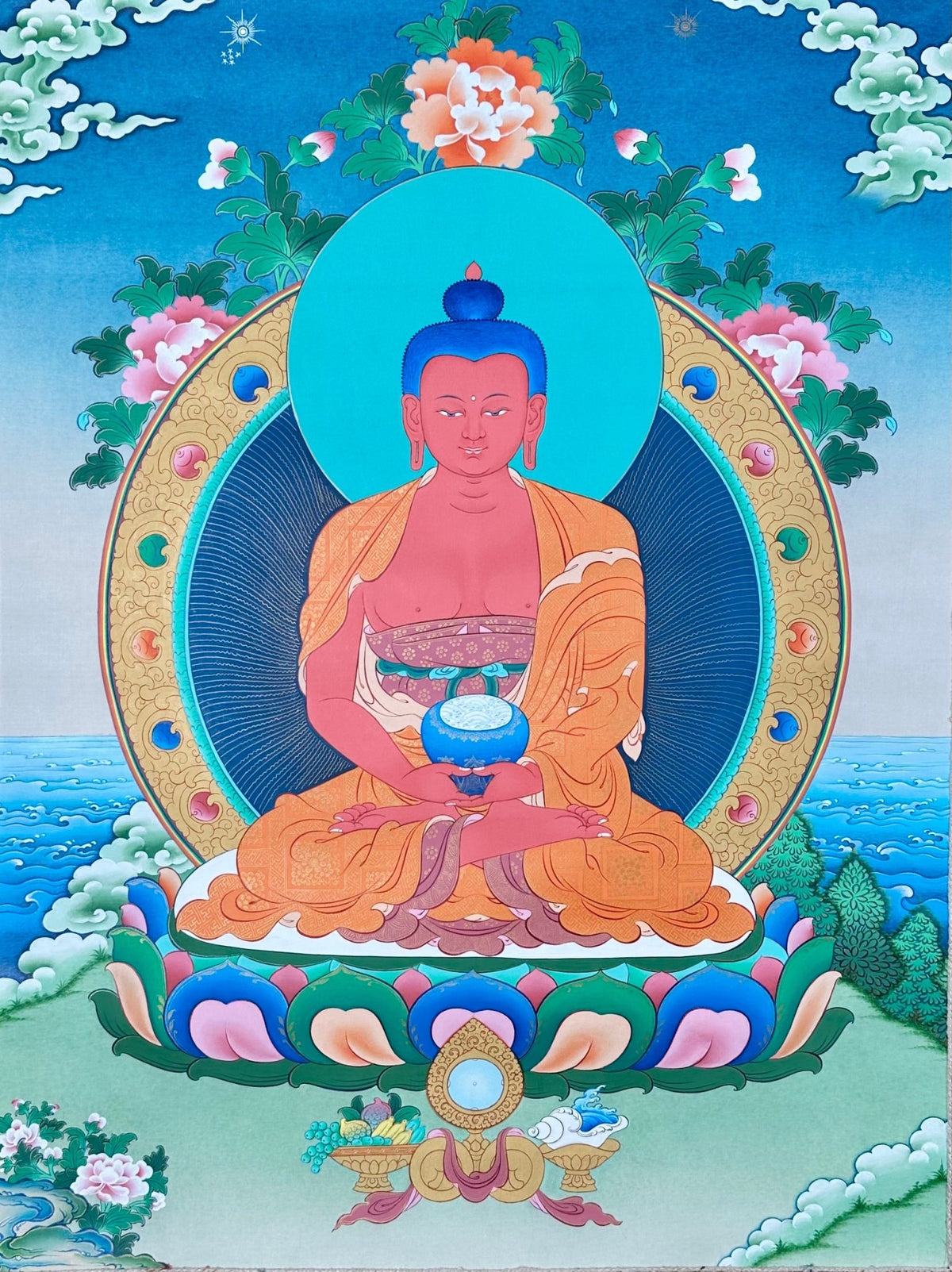 Traditionelle Thangka «Amitabha» - Atelier Tibet