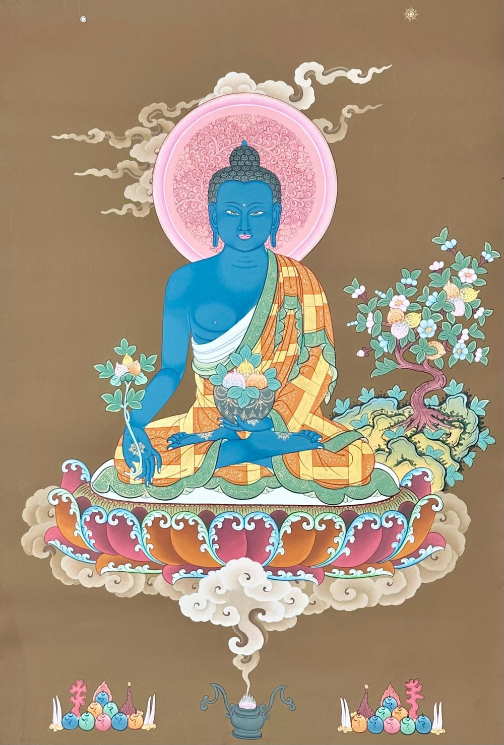 Traditionelle Thangka «Medizin Buddha» - Atelier Tibet
