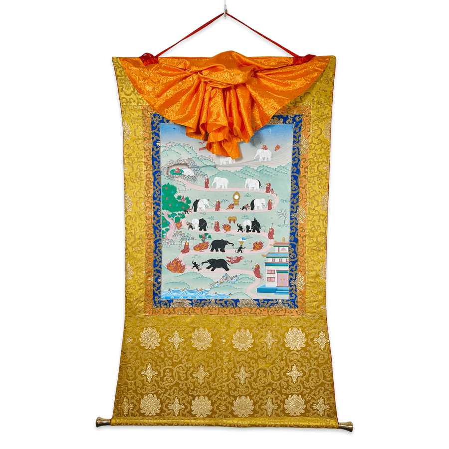 Traditionelle Thangka «Pfad der Meditation» - Atelier Tibet