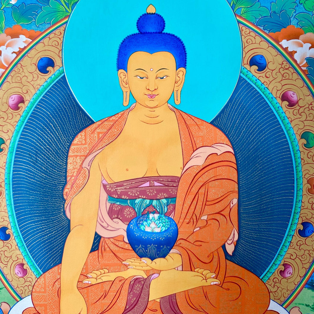 Traditionelle Thangka «Shakyamuni Buddha» - Atelier Tibet