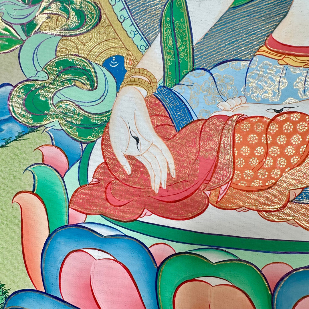 Traditionelle Thangka «Weisse Tara» - Atelier Tibet
