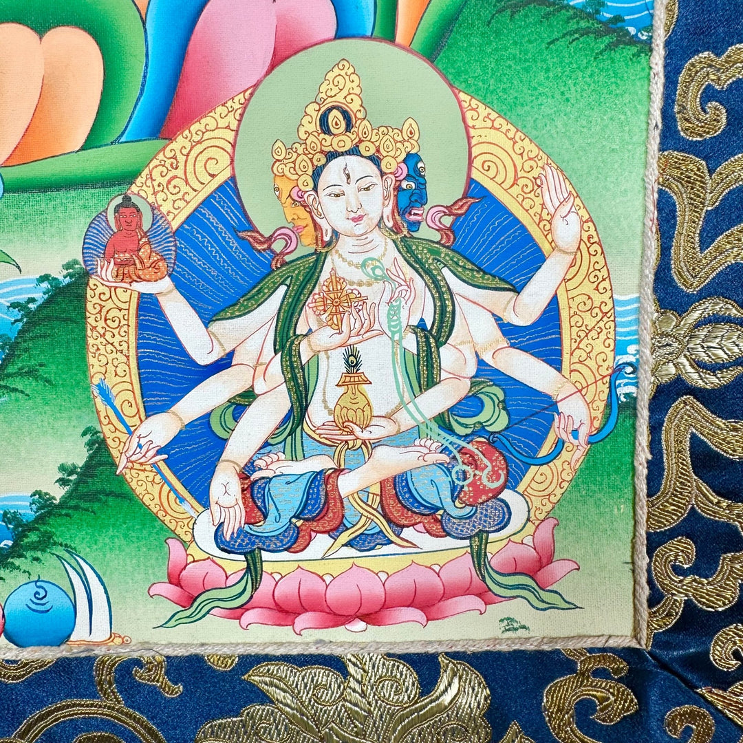 Traditionelle Thangka «Weisse Tara», «Amitayus», «Namgyalma» - Atelier Tibet