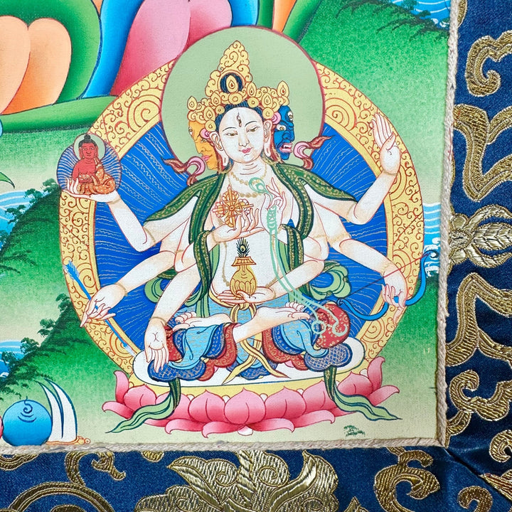 Traditionelle Thangka «Weisse Tara», «Amitayus», «Namgyalma» - Atelier Tibet