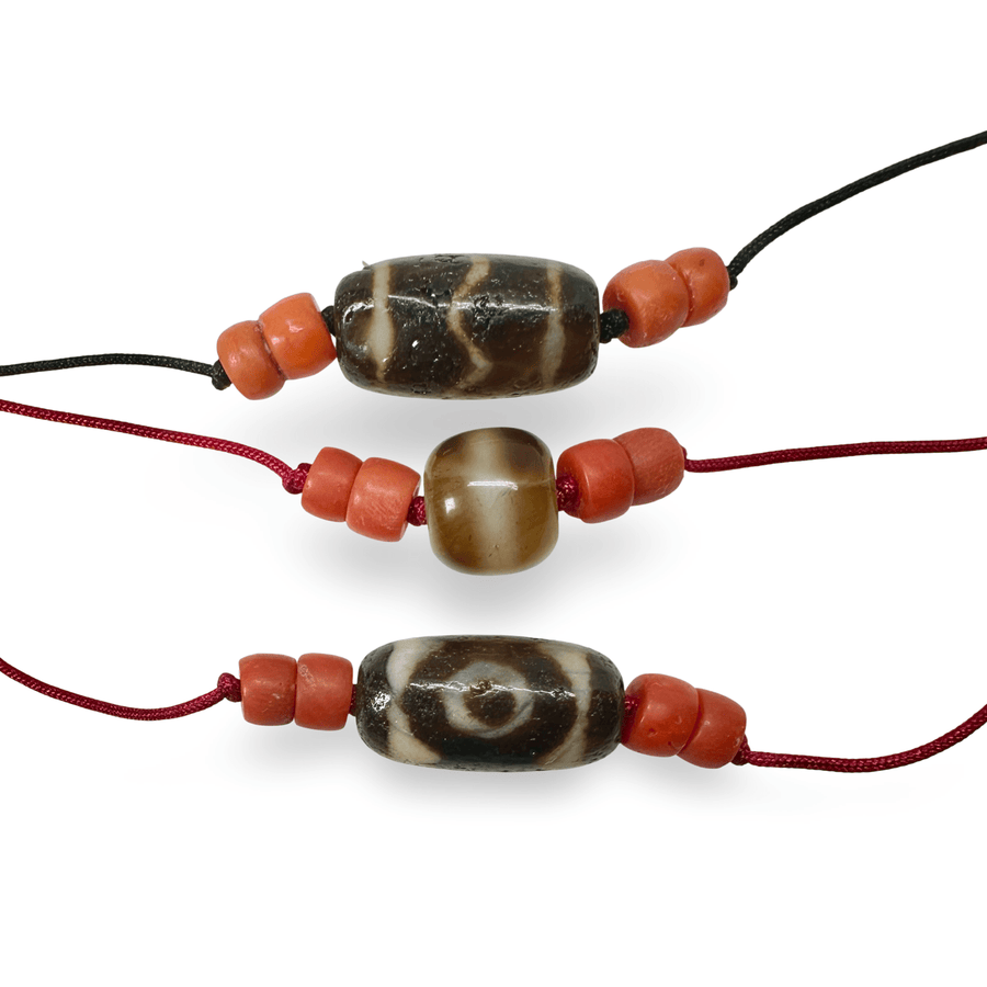 Traditionelle tibetische Dzi - und Korallen - Kreationen - Atelier Tibet