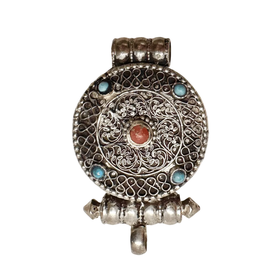 Traditioneller Mantra Ghau Anhänger aus Silber - Atelier Tibet